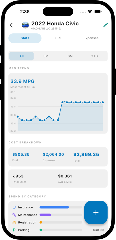 Gas Log app screenshot