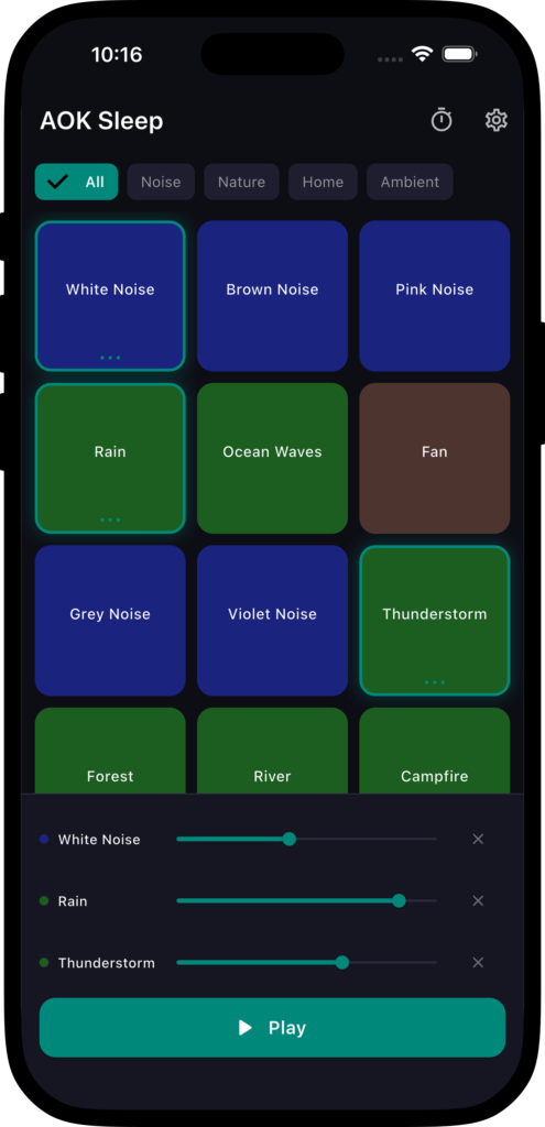 AOK Sleep app screenshot