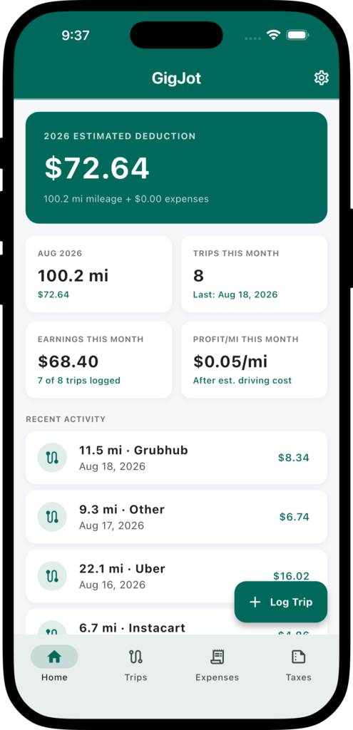 GigJot screenshot