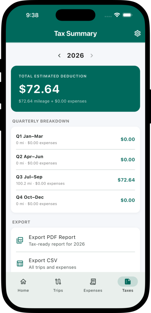 Tax Summary Page
